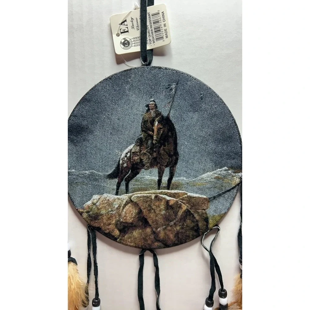 Native American Style Dreamcatcher with Horse and Rider Design